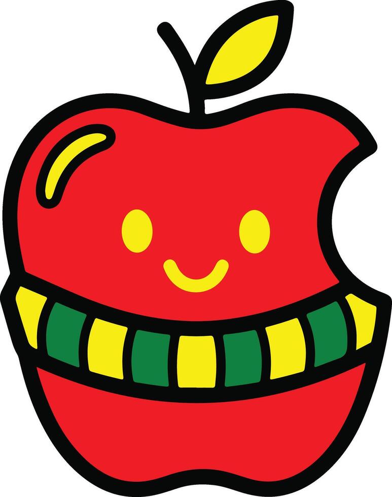Bold and Bright Apple Graphic Design vector