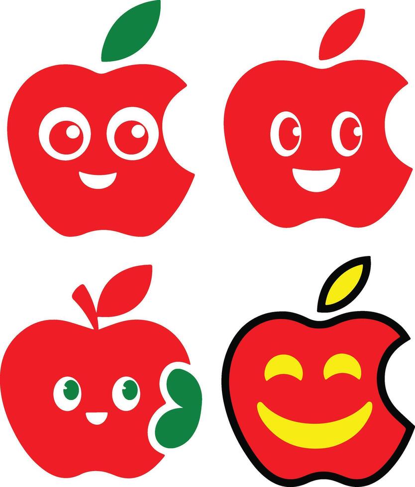 Minimalistic Apple Illustration Art vector