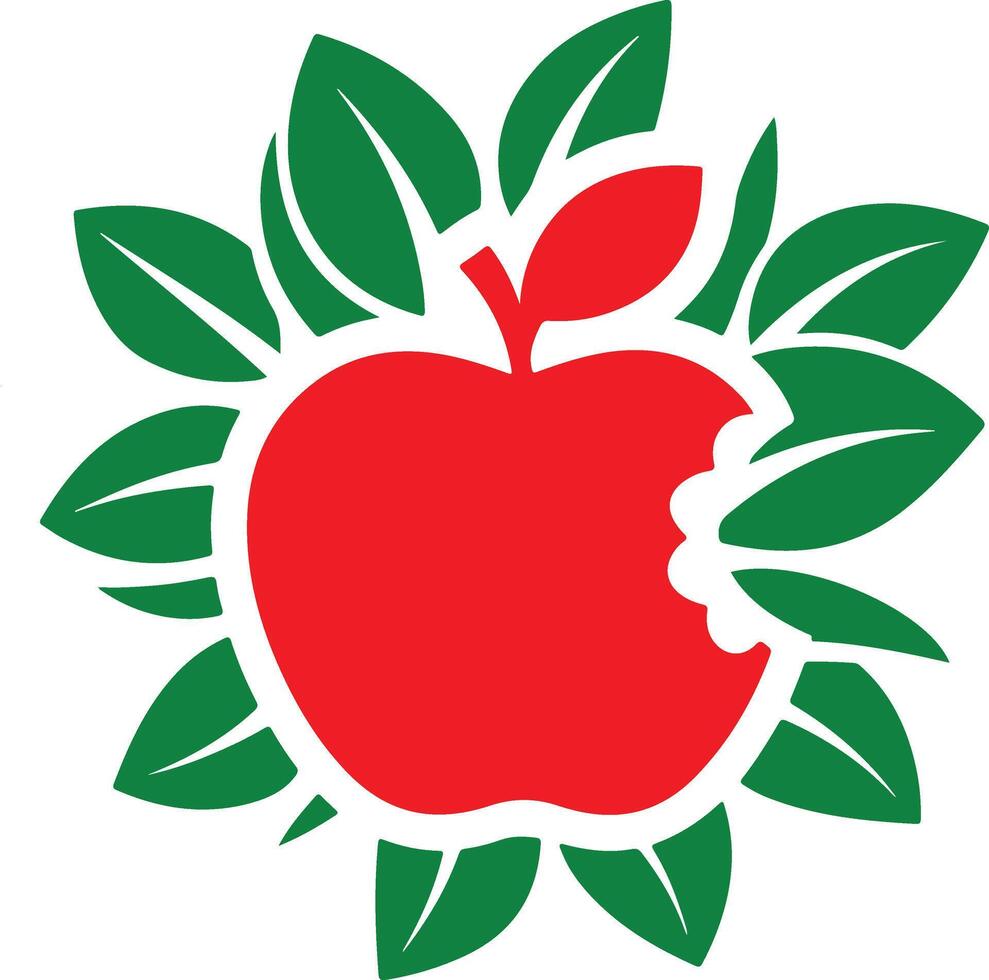 Vibrant Apple Illustration Art Design vector
