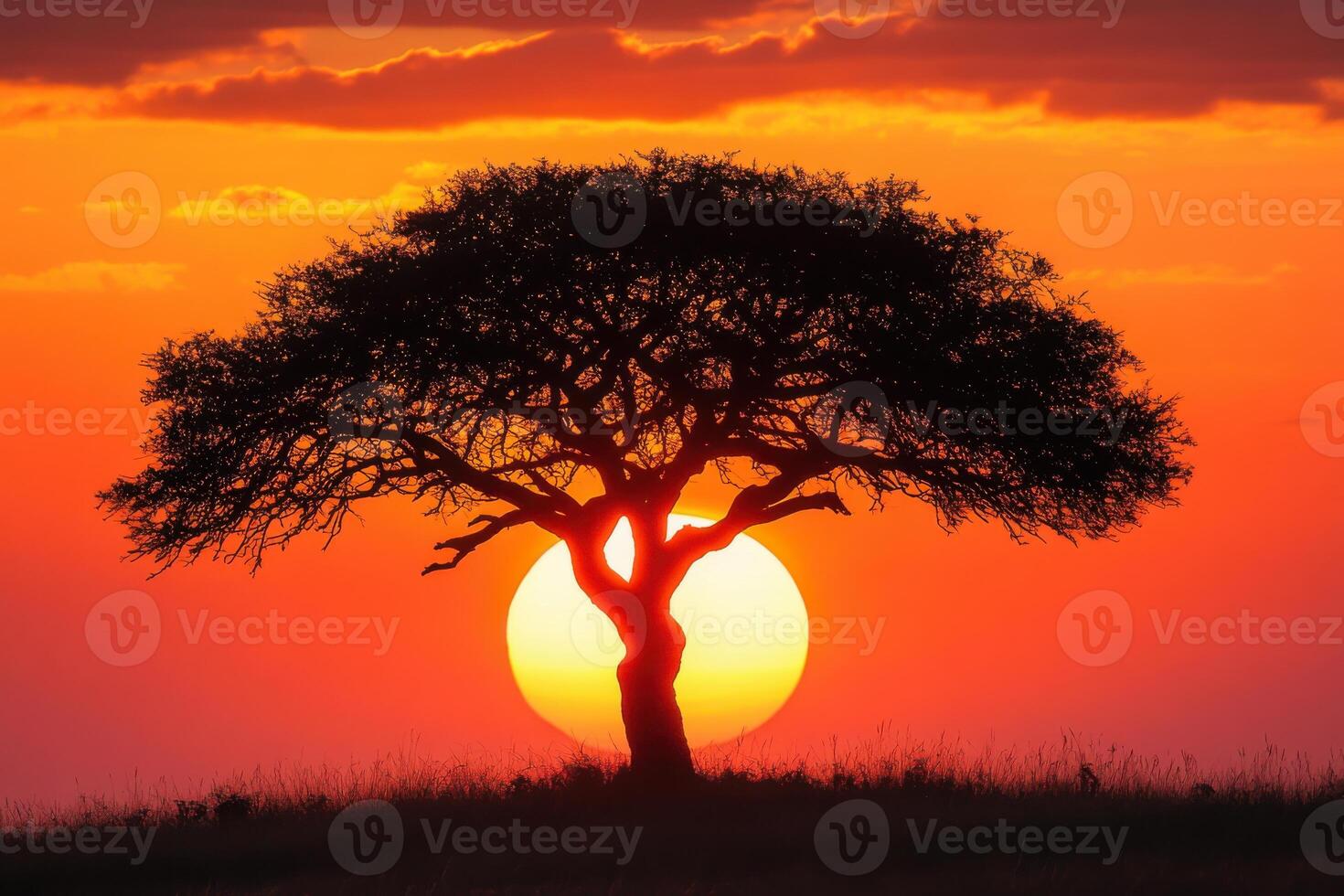 Artistic Representation of Tree Silhouette for Aesthetic and Design Uses photo