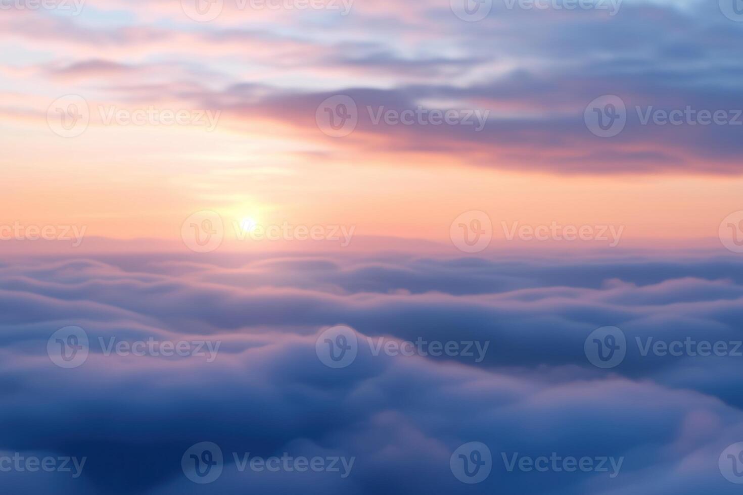 Aerial view of blue sky with white clouds at sunset or sunrise photo