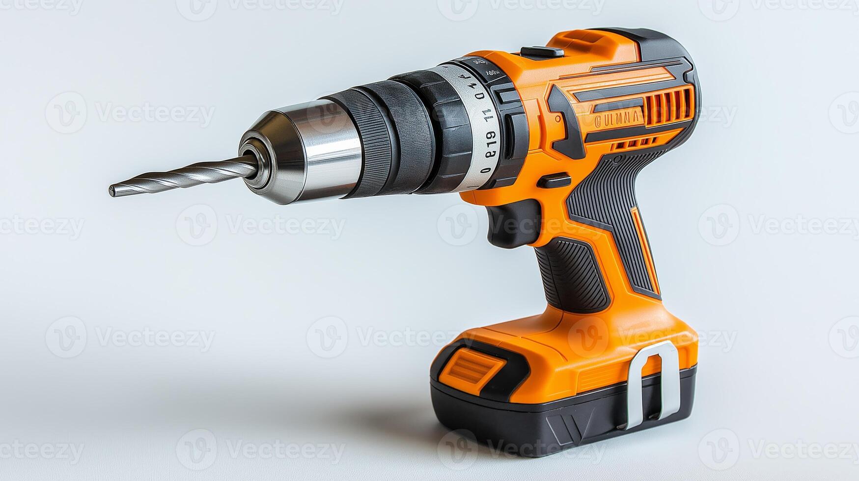 an orange and black drill is shown on a white background photo