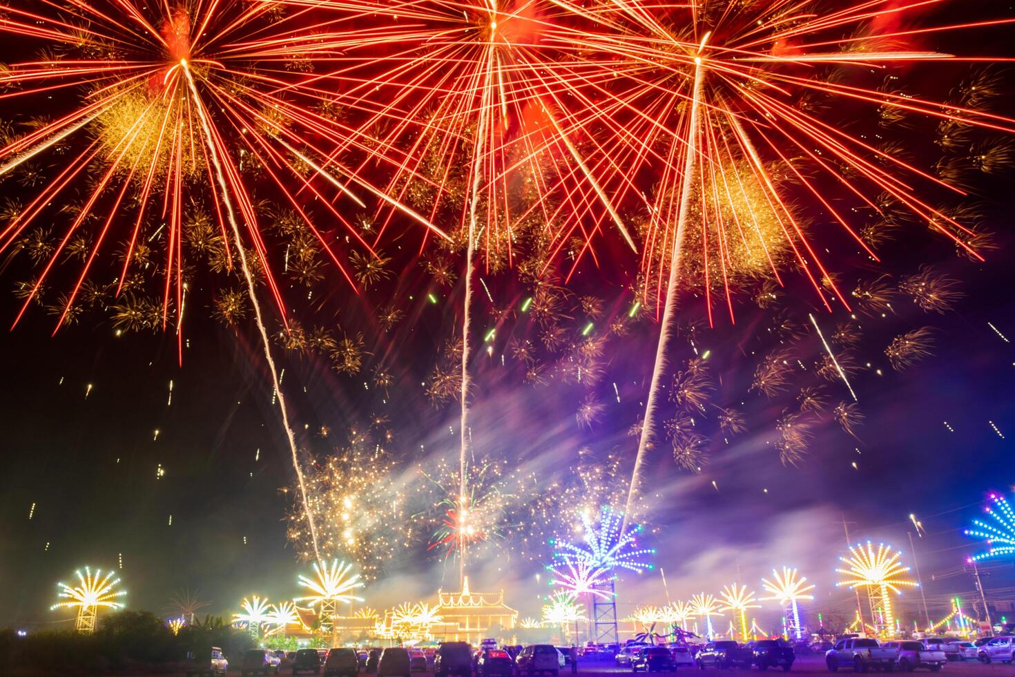 fireworks over the temple photo