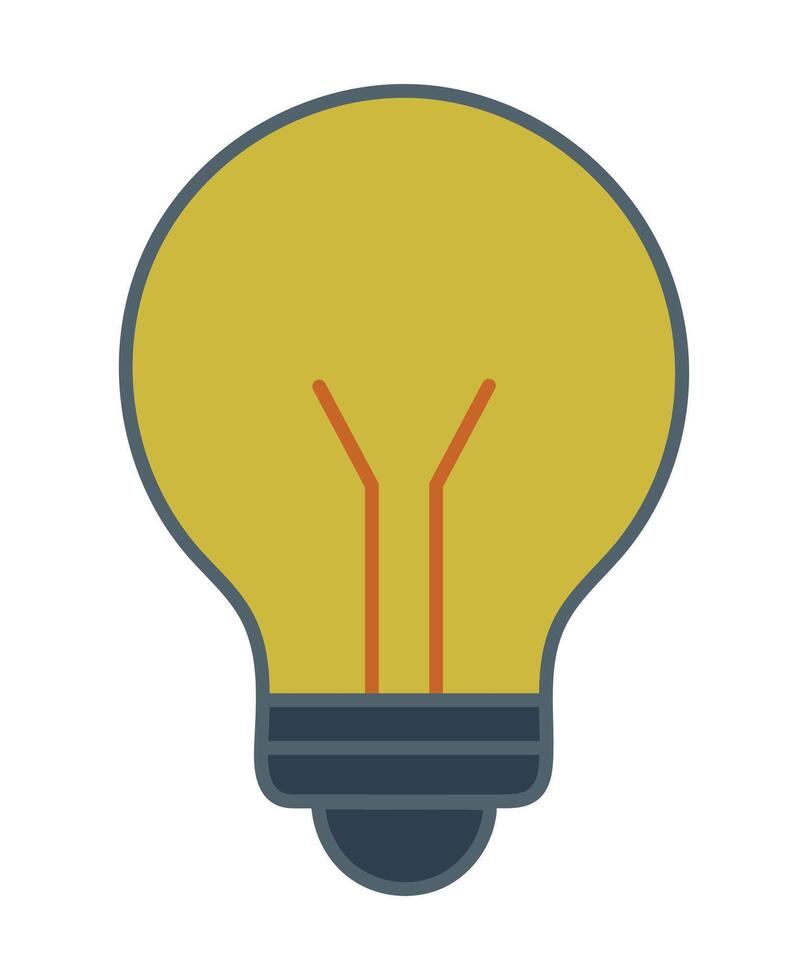 Glowing Light Bulb on White Background vector