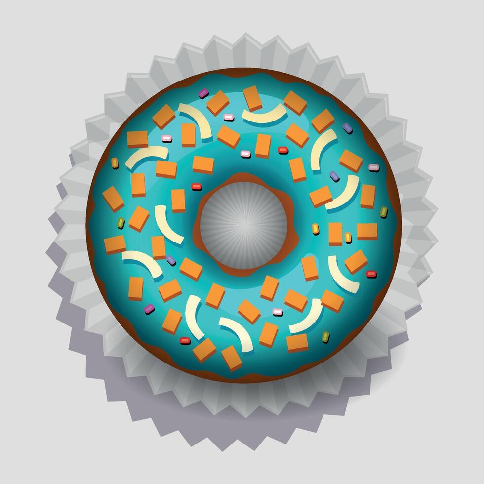 sweet donut doughnut on paper napkin isolated on white background vector