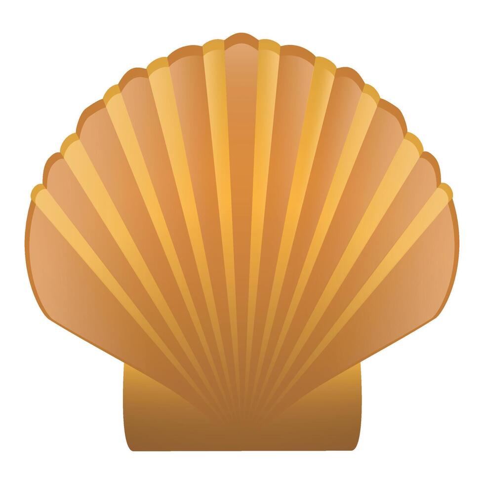 beige oval sea shell on white background vector