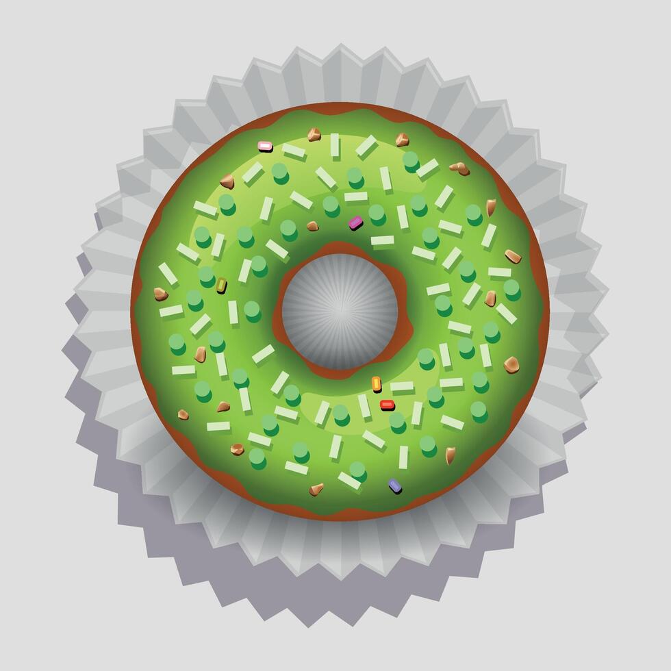 sweet donut doughnut on paper napkin on white background vector