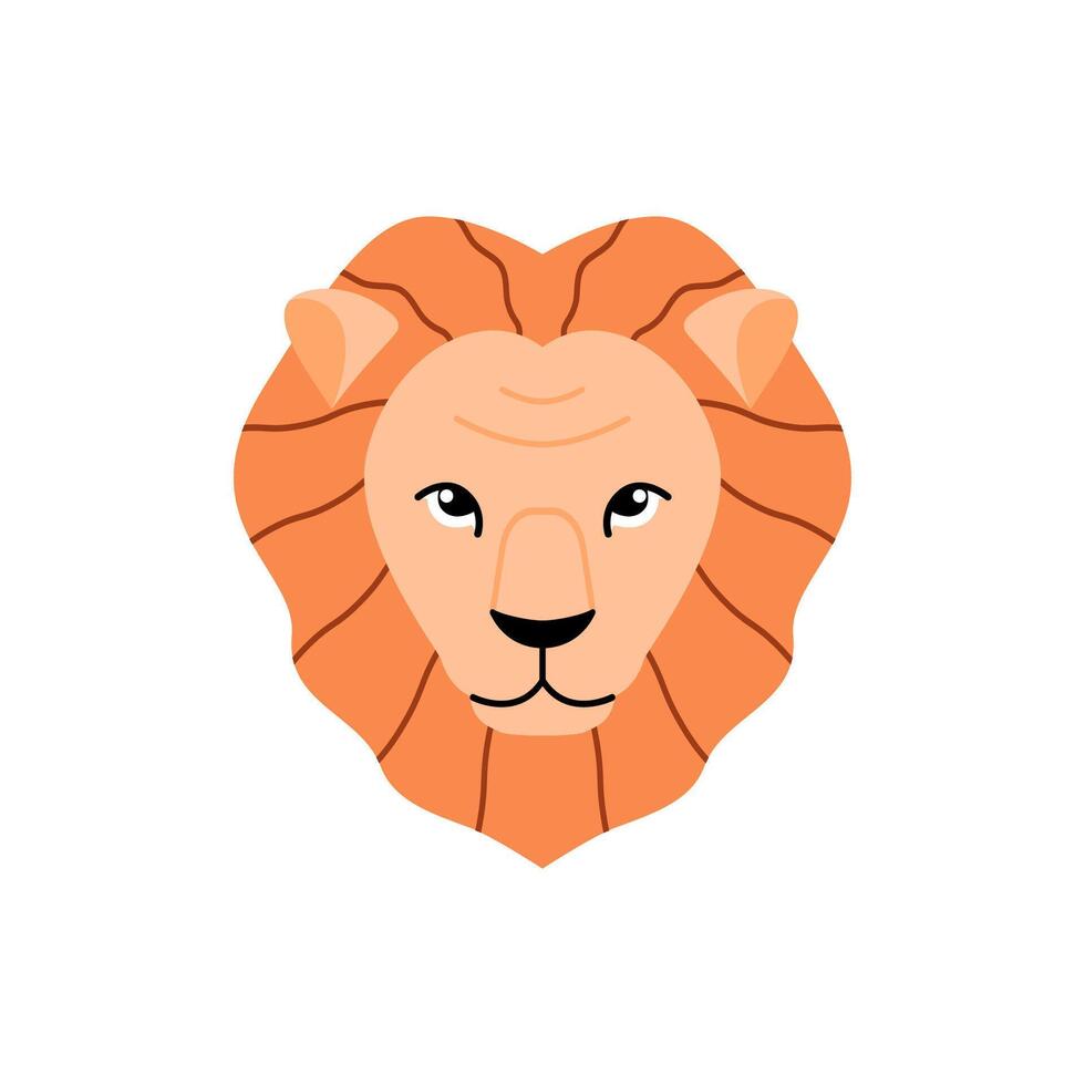 Head of lion in flat style vector