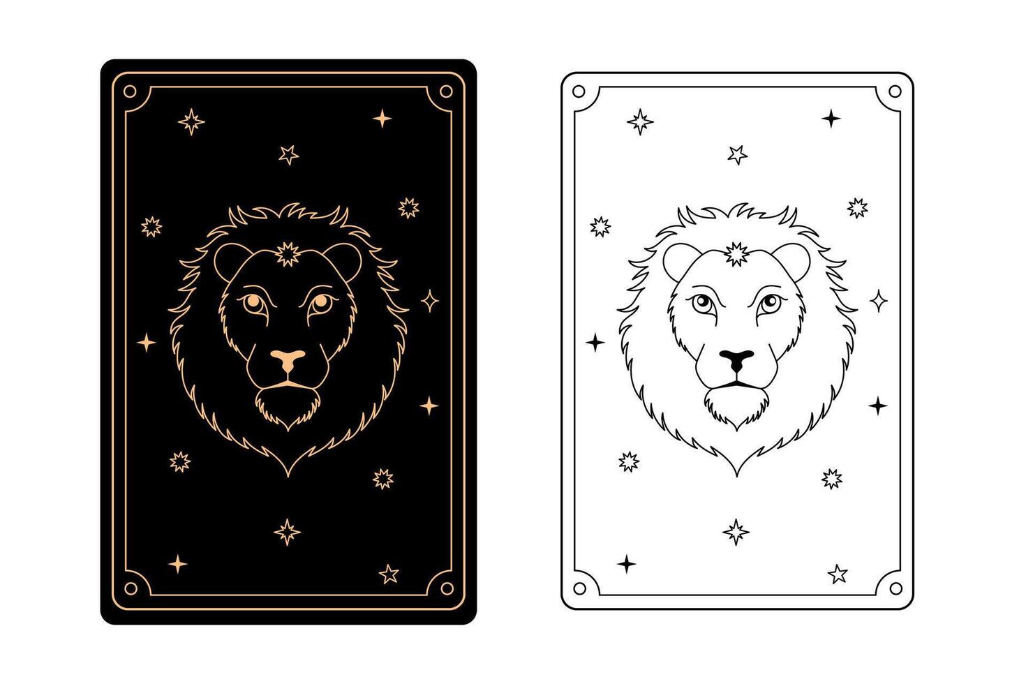 Tarot card strength. The major arcana of a deck of cards. vector