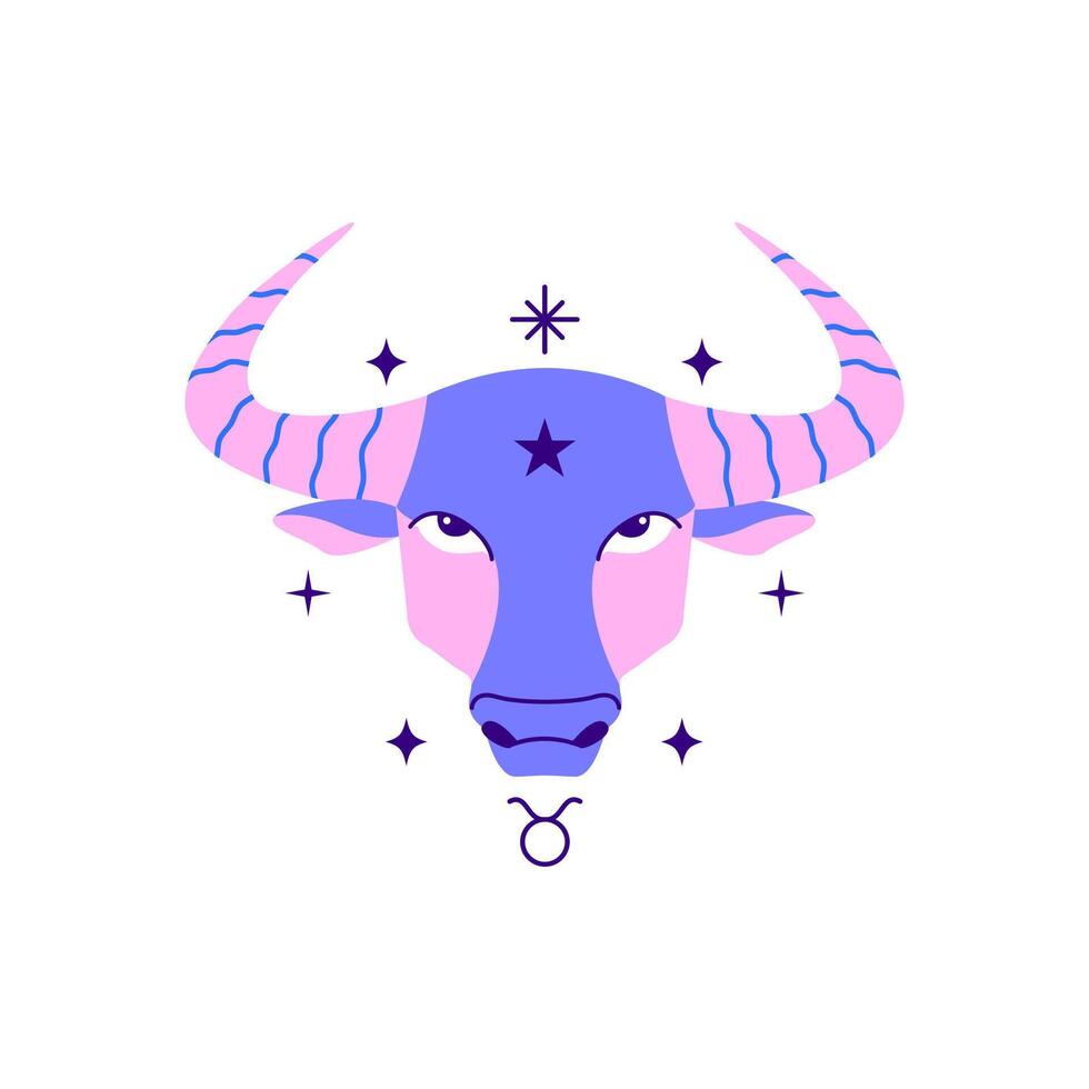 Taurus zodiac sign on white background. vector