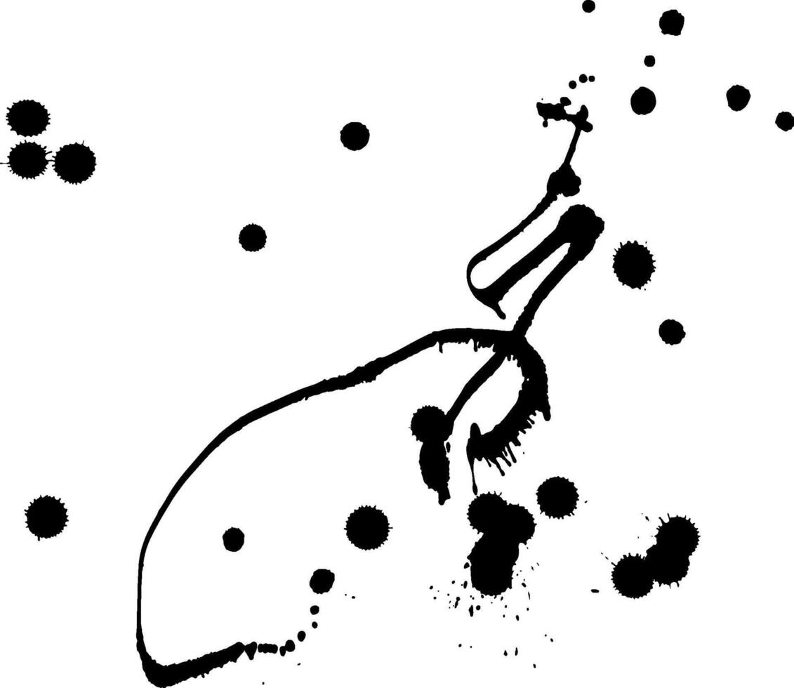 Grunge Hand Drawn Ink Blots and Drops Pattern vector