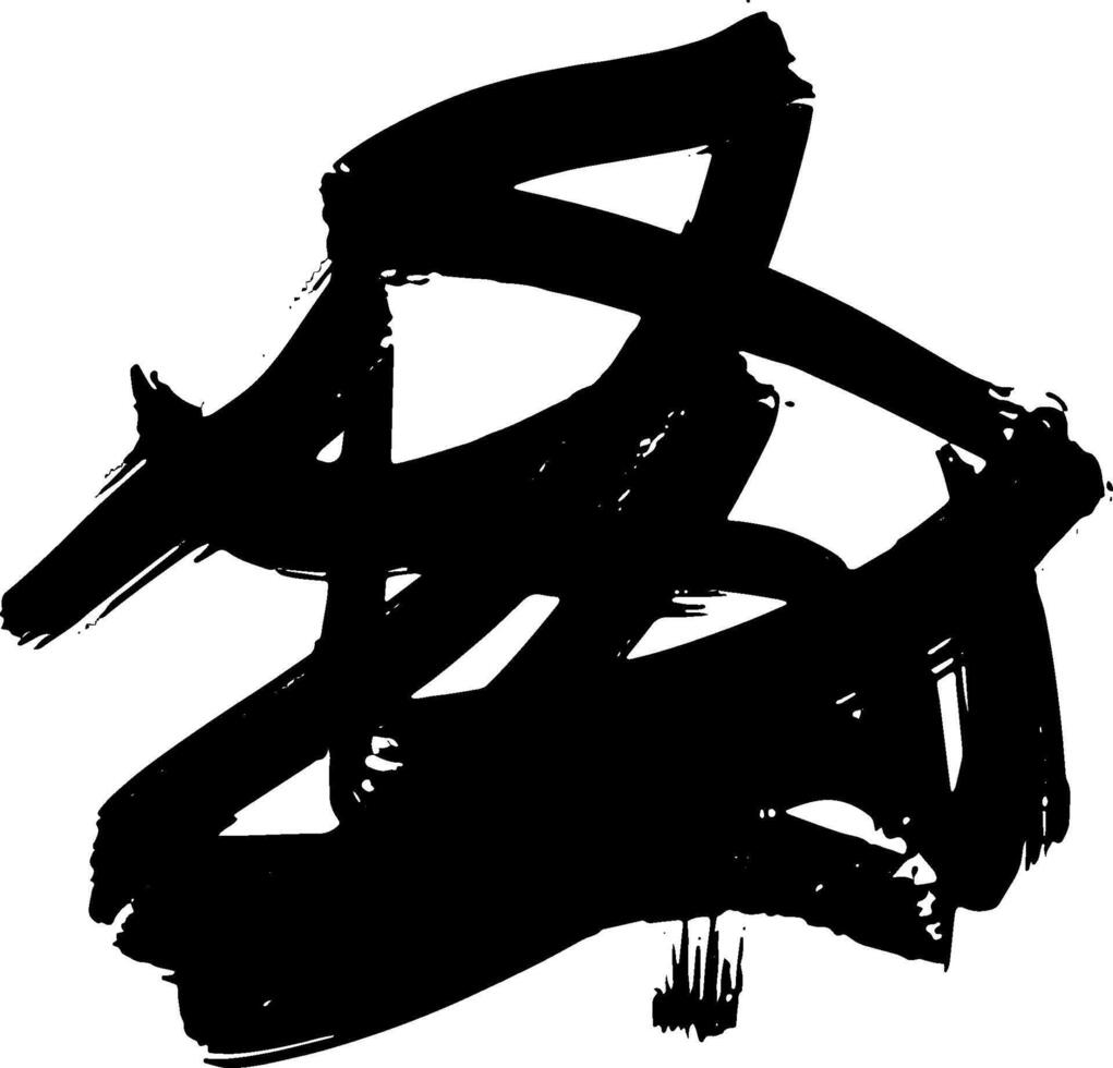 Random Free Hand Abstract Brush Hand Drawing. Illustration vector