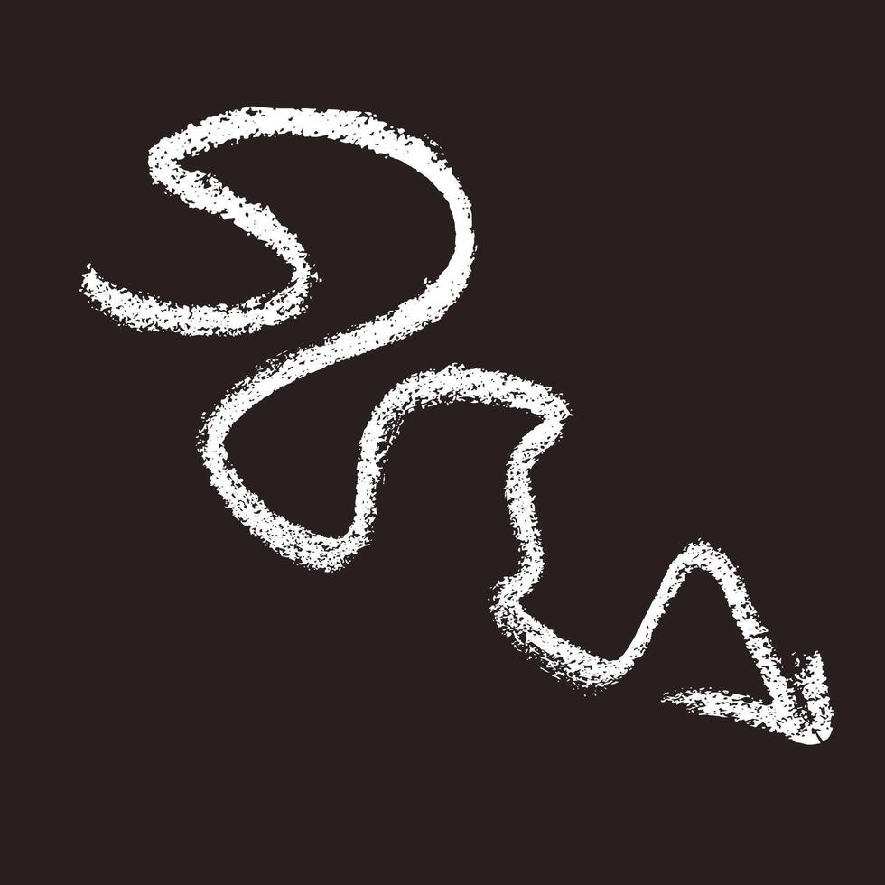 Hand Drawn Chalk Freehand Arrow on Chalkboard Background vector