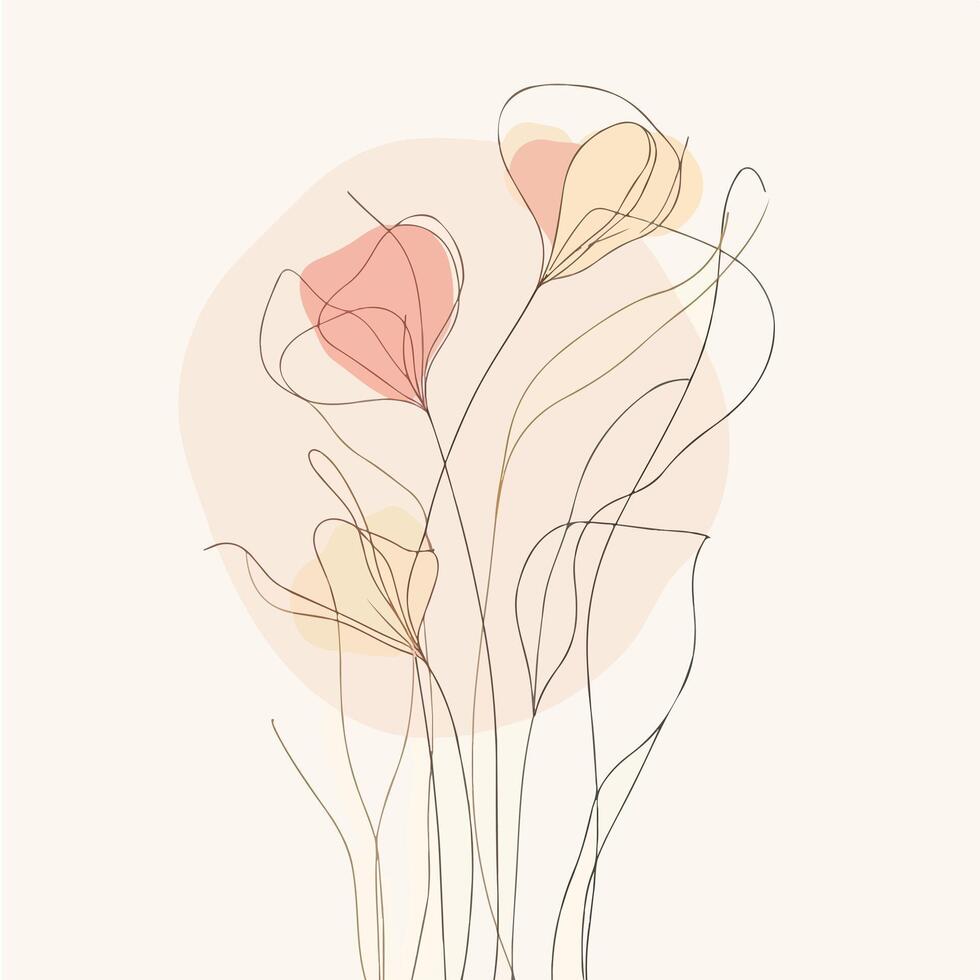 a drawing of flowers on a light background vector