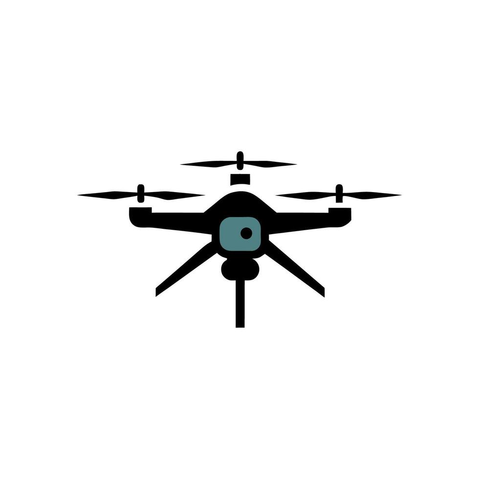 Tree propeller drone with font camera vector