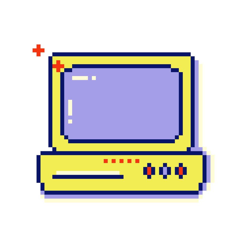 Nostalgic pixel art eight bit computer icon. Y2k retro 90s vaporwave style. vector