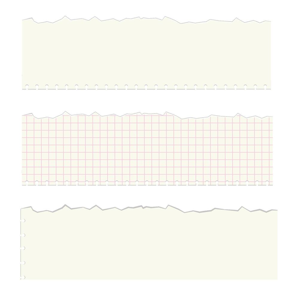 A collection of cream clean and checkered torn paper pieces with different shapes and sizes. Modern grunge collage for contemporary art style. Brutalism horizontal abstract shapes. vector