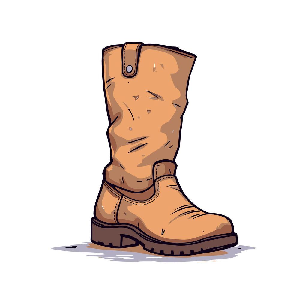 A cartoon boot with a brown sole vector