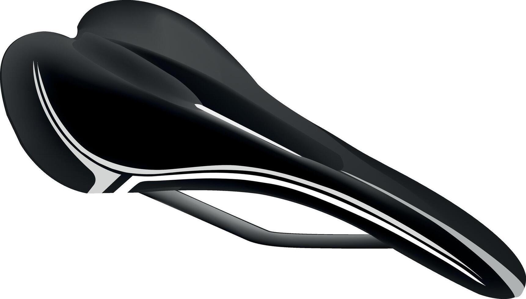 A black and white bicycle saddle on a white background vector