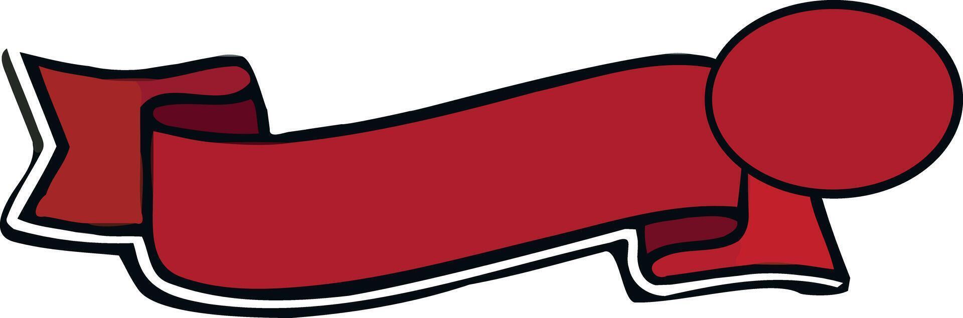 A red ribbon with a red ribbon on it vector