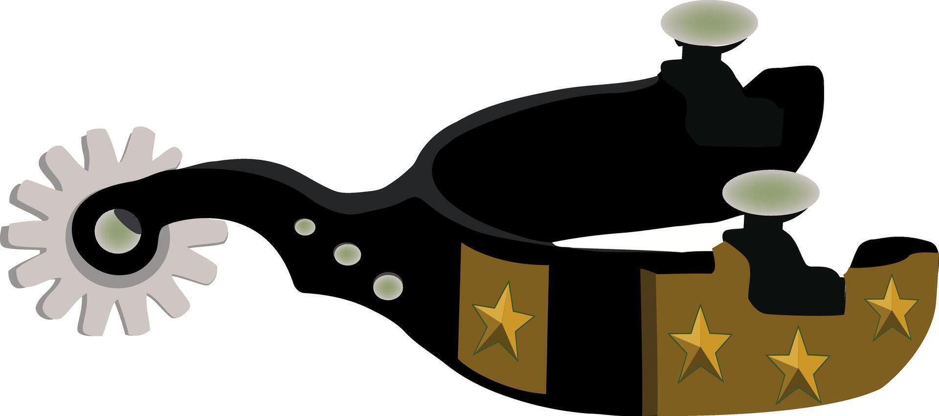 A black and gold cowboy hat with stars on it vector
