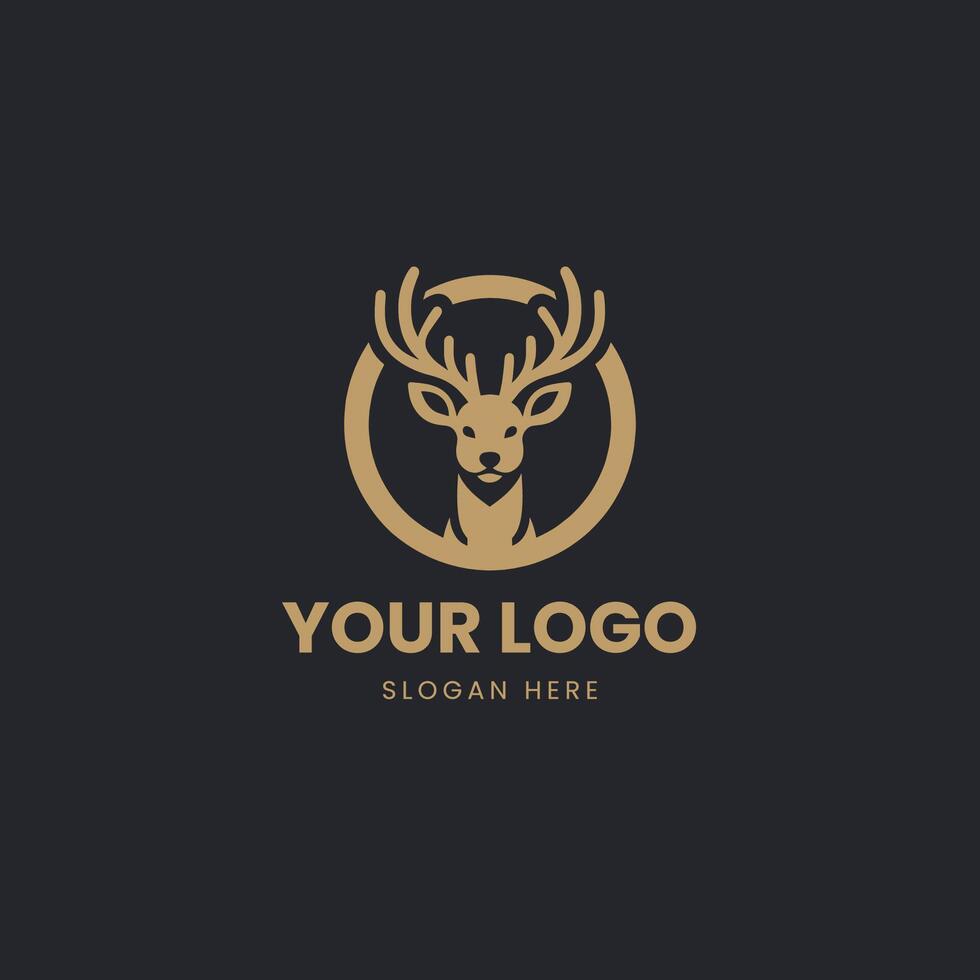 A deer head logo design vector