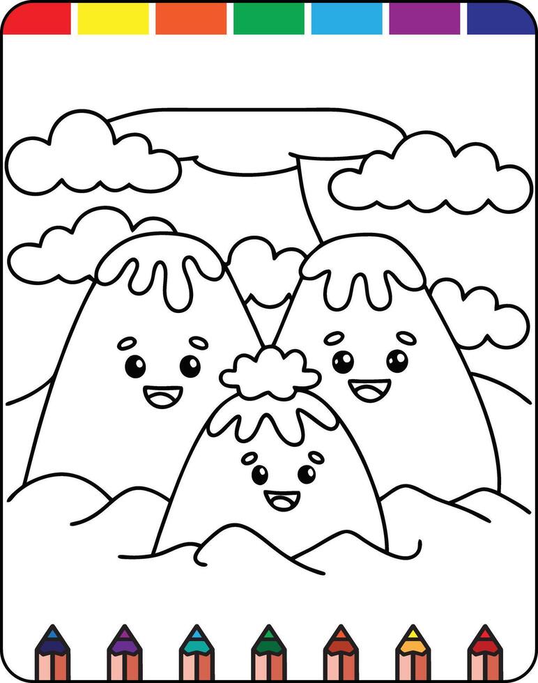 A coloring page with two cartoon characters vector