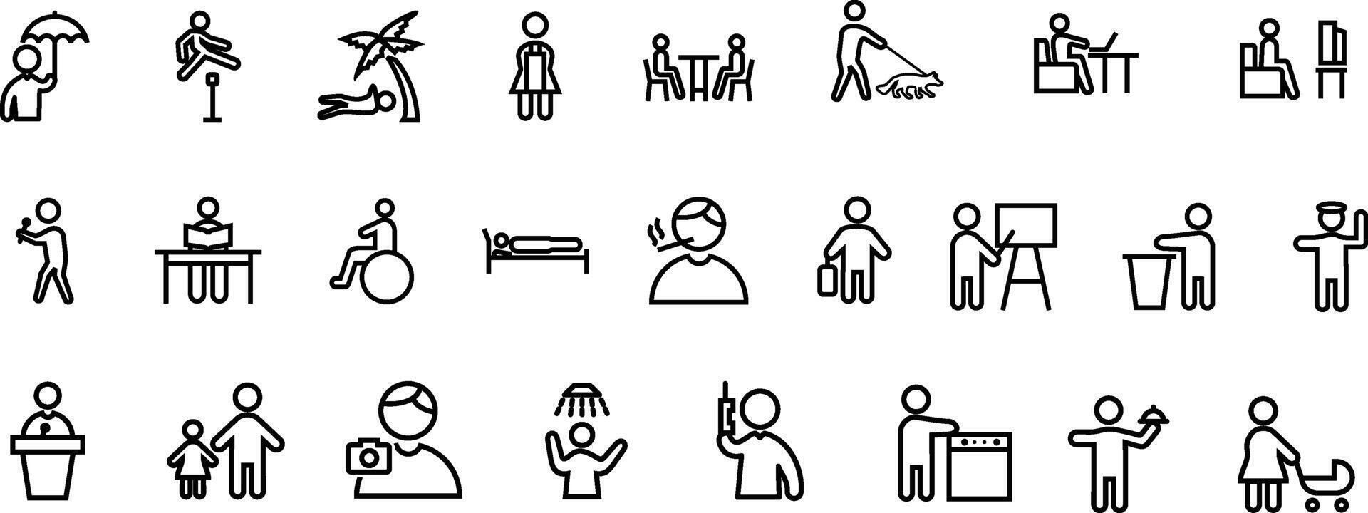 a set of icons depicting people and various activities Adobe Illustrator Artwork vector