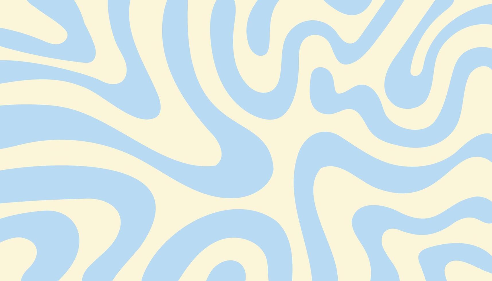 Horizontal background with blue waves in style retro 60s, 70s. Trendy minimal wavy design in pastel colors. illustration. vector