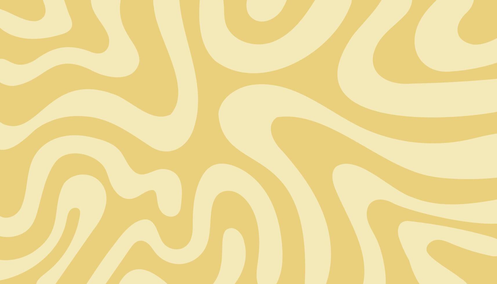 Yellow waves in style retro 60s, 70s. Trendy minimal wavy design in pastel colors. illustration. vector