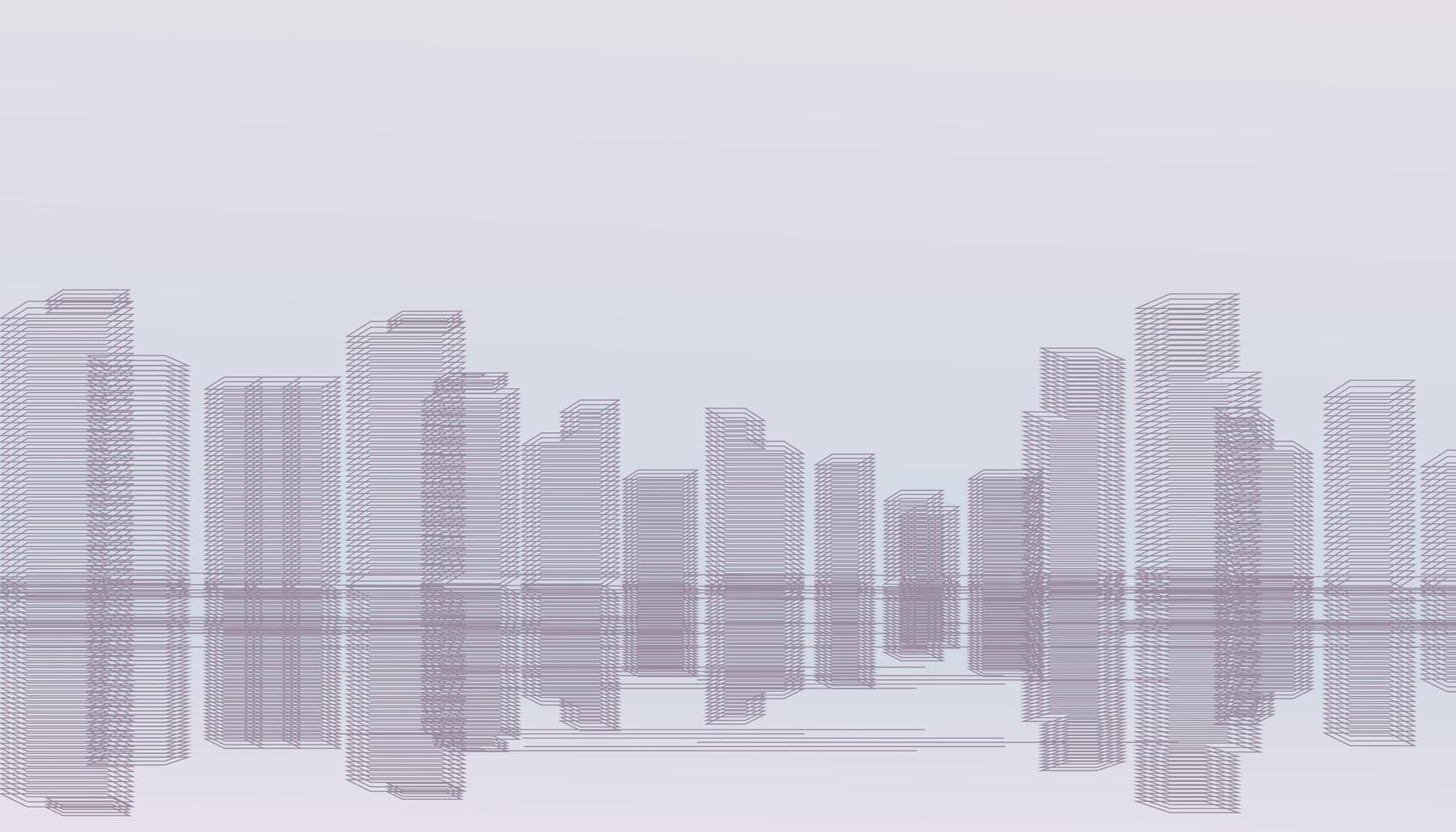 Modern business banner with futuristic wireframe skyscrapers vector
