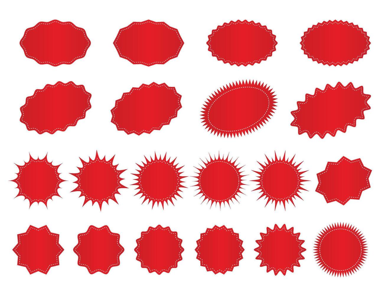 Collection red premium product circle blank labels. illustration vector