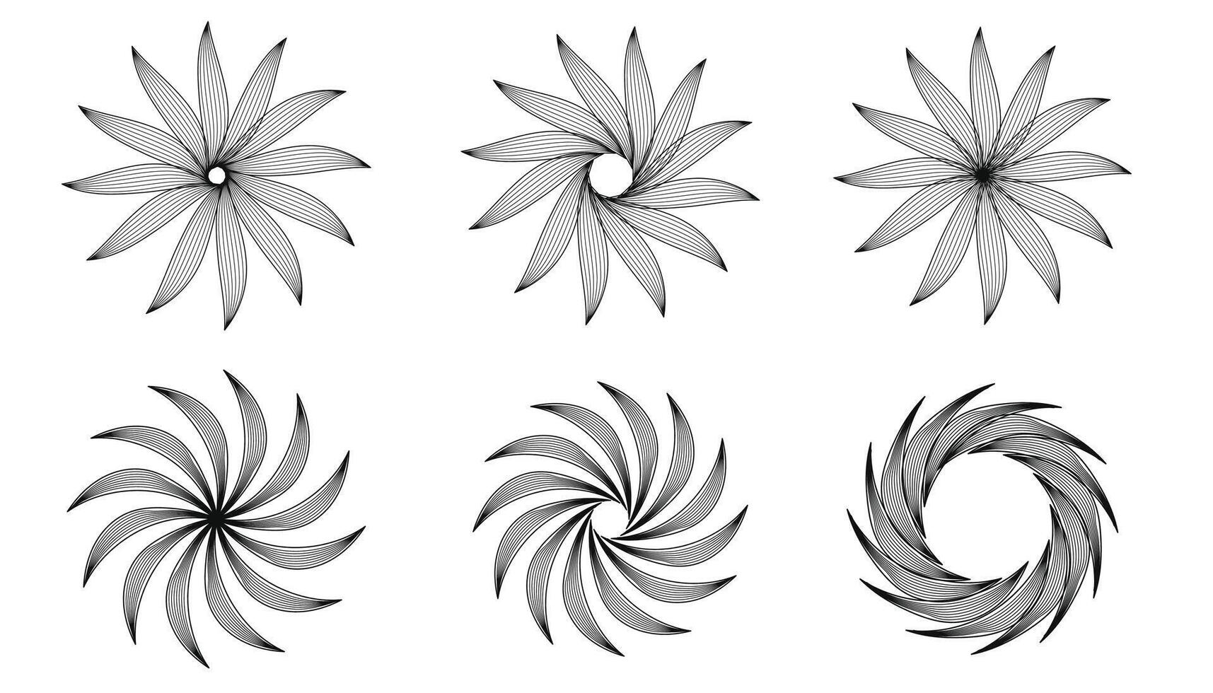 Abstract mandala pattern botanical collection blend. vector