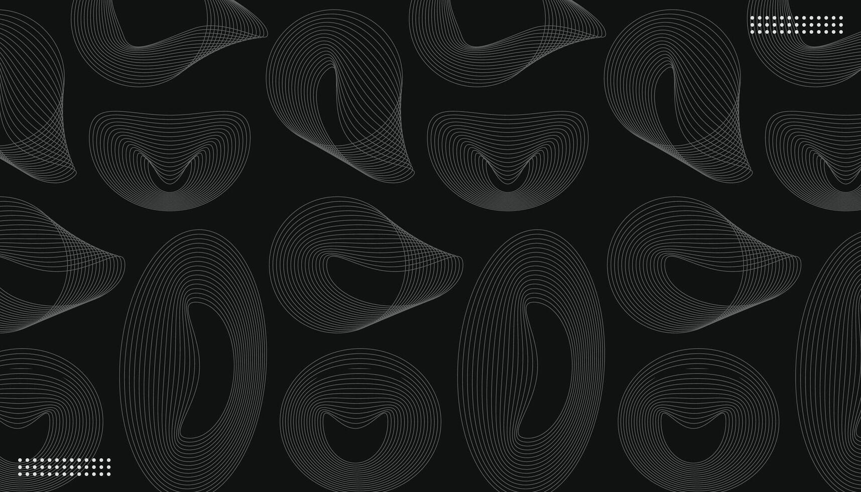 Modern abstract blend line circle on black background. vector