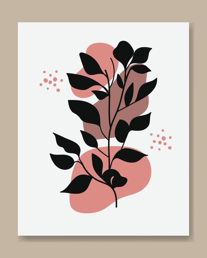 Aesthetic Abstract Botanical with Bohemian . vector