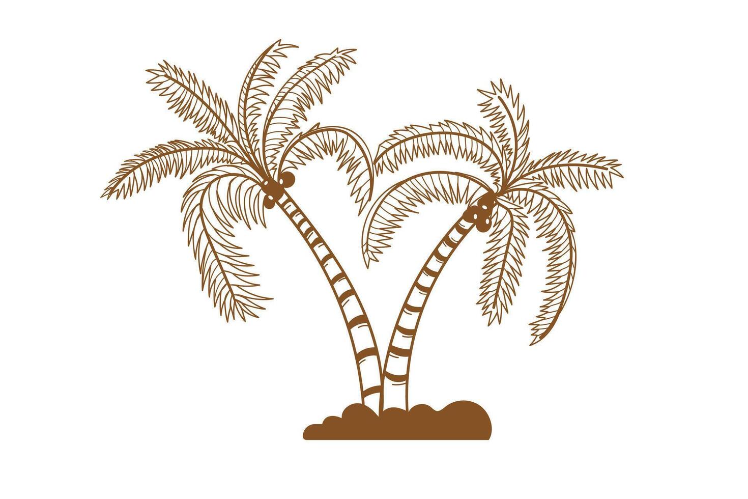 A tropical coconut trees summer background. illustration. vector