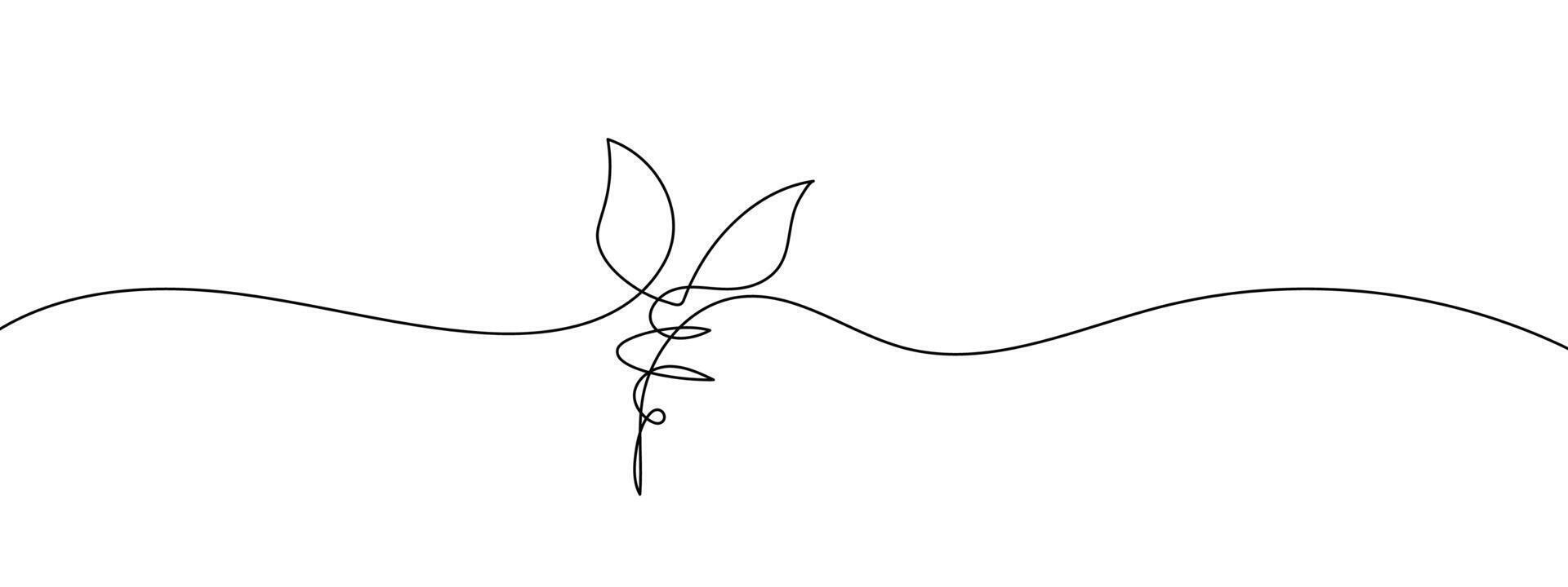 Sprouting Seed One Line Art. Illustration vector
