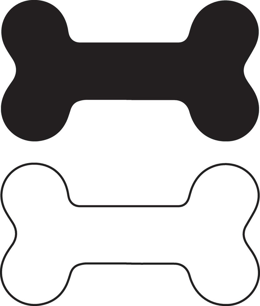 a black and white dog bone and bone bone vector