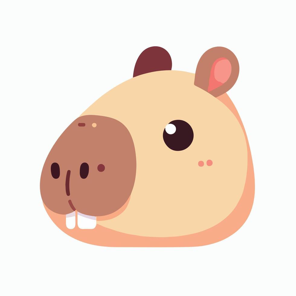 A cartoon hippo head with a big nose vector