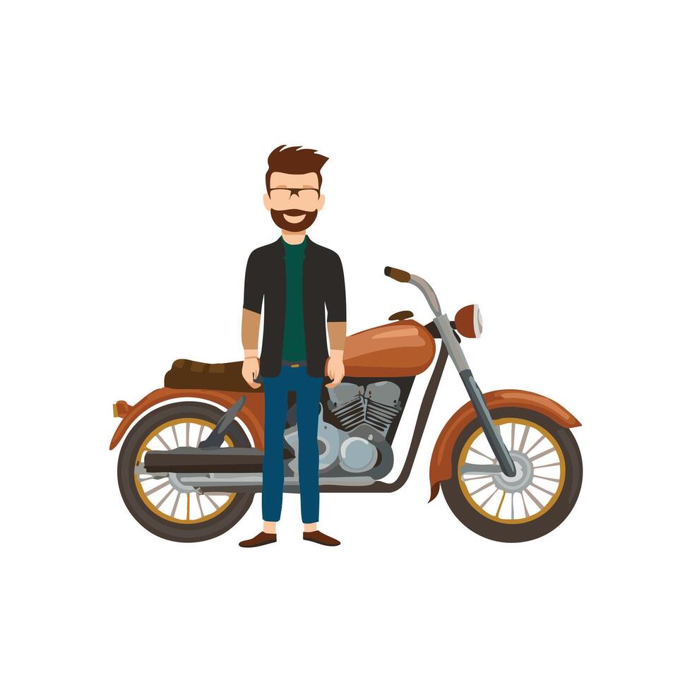 Man With a Motorbike vector