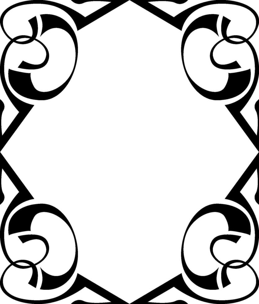 Beautiful Black Outline Ornament Border for Designers vector