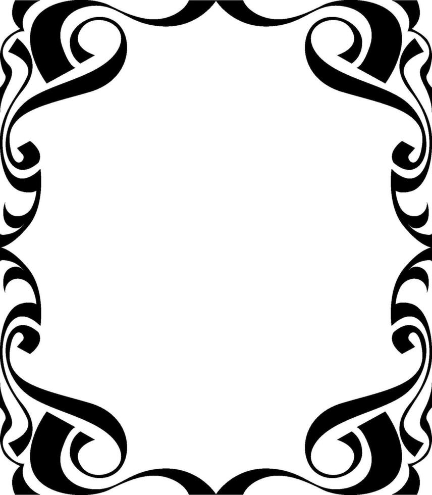 Royal-Inspired Black Line Art Border for Elegant Designs vector