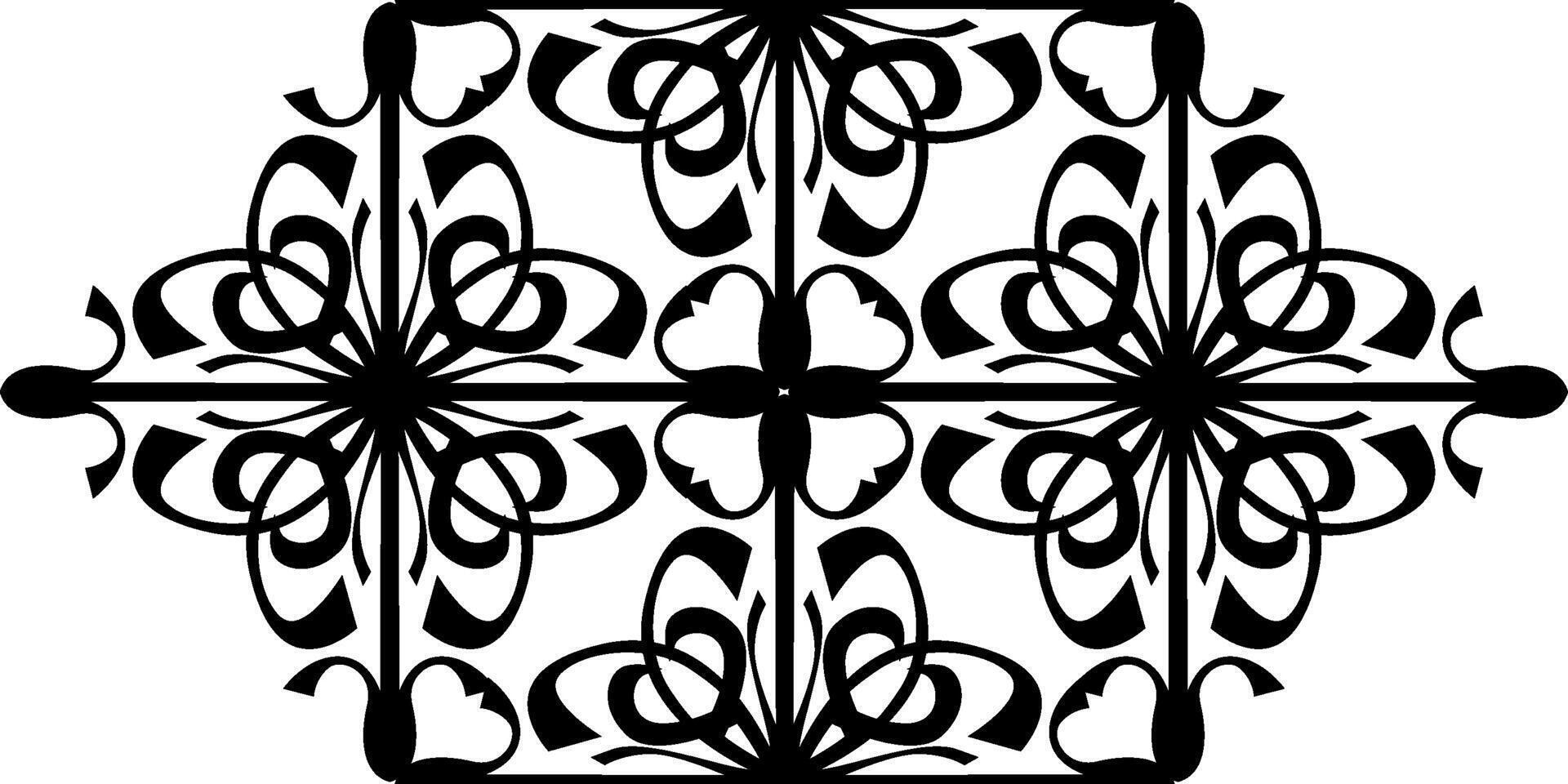 Floral Black Ornamental Border for Backgrounds vector