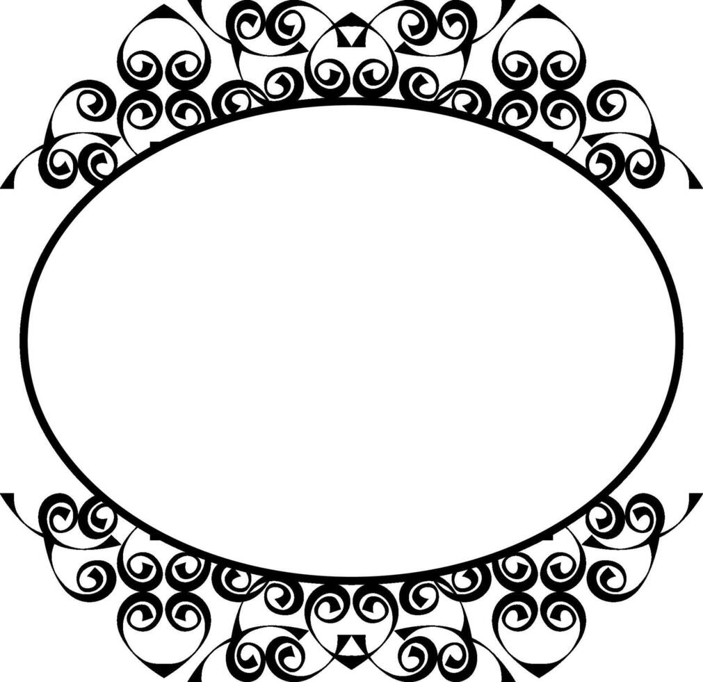 Vintage Black Line Art Border for Design Projects vector