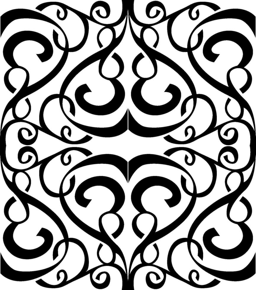 Black Line Art Ornamental Border for Background Decoration vector