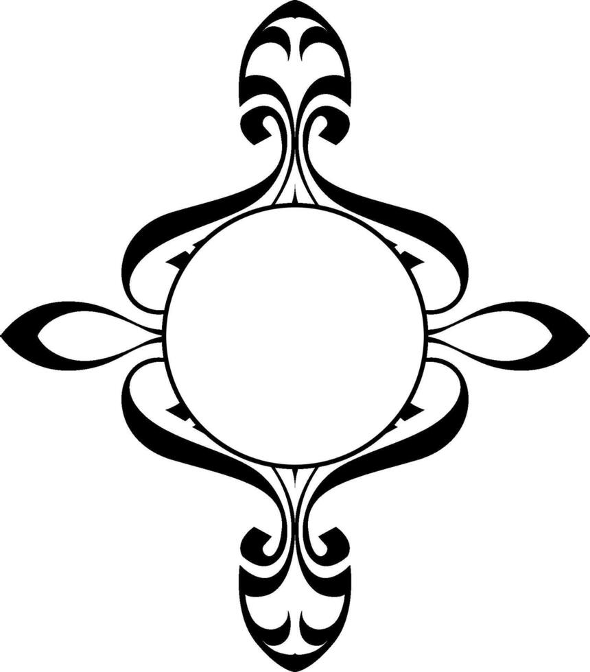 Intricate Black Line Art Frame for Elegant Designs vector