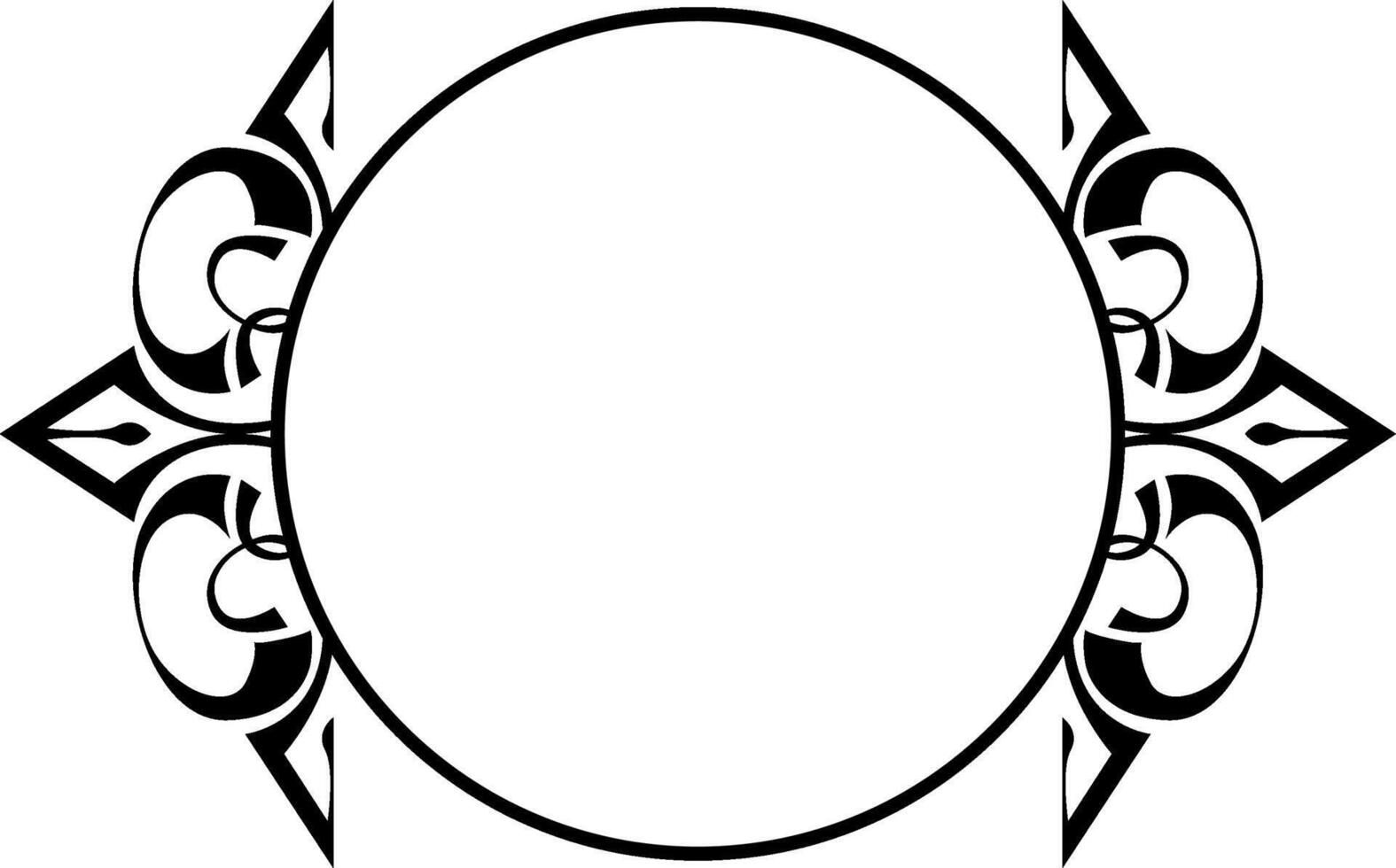 Floral Black Line Art Border for Aesthetic Backgrounds vector