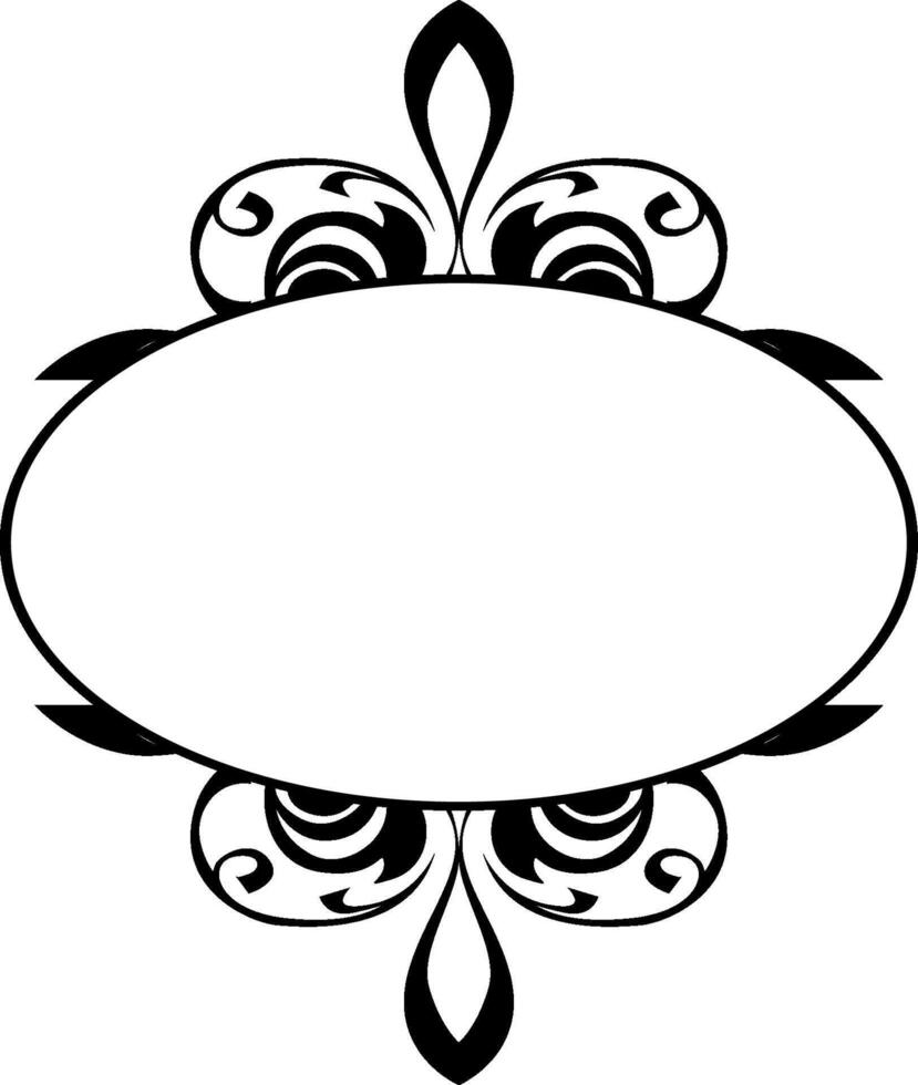 Elegant Swirl Line Art Border in Black for Design Use vector