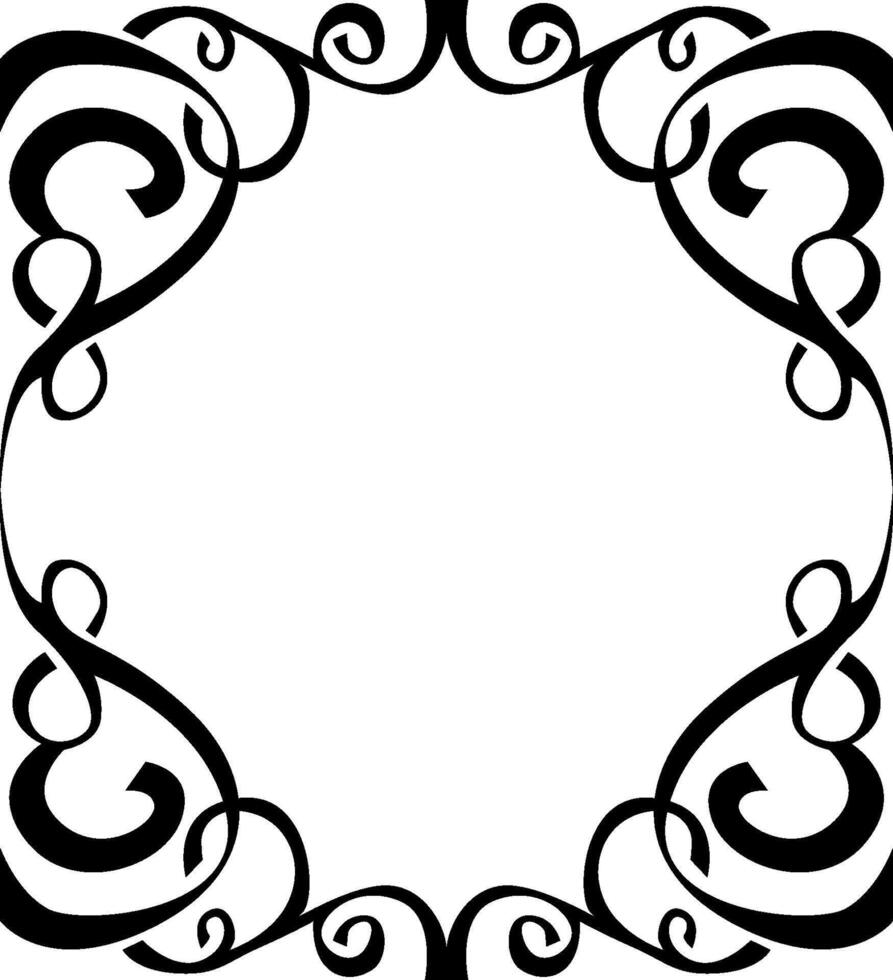 Artistic Black Line Art Border for Creative Backgrounds vector