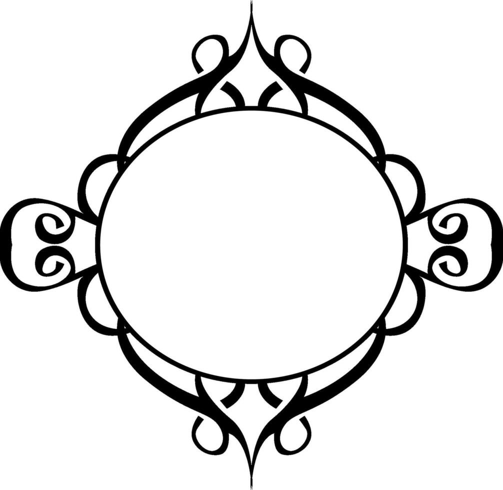 Classic Black Border with Victorian Elements vector